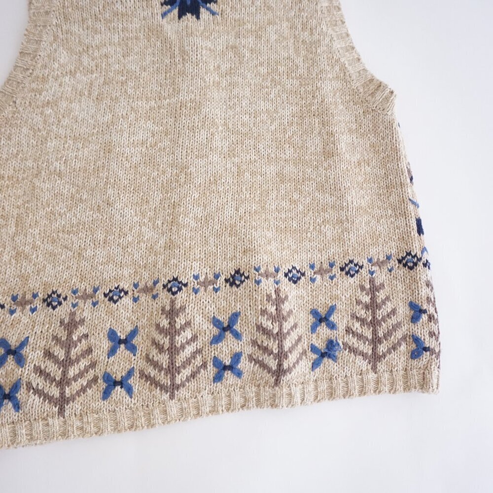 Vintage St Johns Bay Ramie Cotton Knit Vest Eclectic Grandpa Southwestern 1X - Picture 10 of 10
